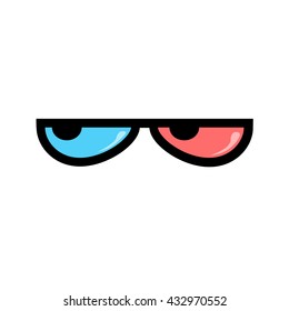 3d cinema glasses on white background vector