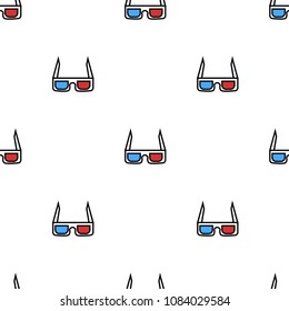 3D cinema glasses seamless pattern 