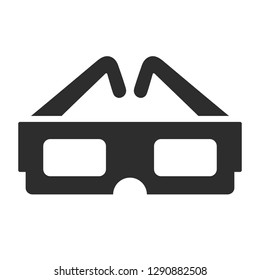 3d cinema glasses vector icon isolated on white background