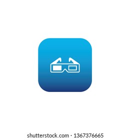 3d cinema icon with blue background 