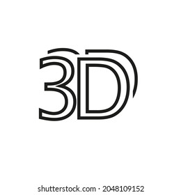 3D cinema icon. Illustration vector logo