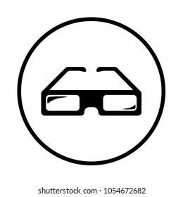3d cinema spectacles icon, vector glasses, three-dimensional glasses sign 