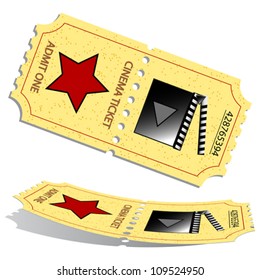 3d cinema tickets against white background; abstract vector art illustration
