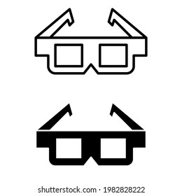 3d cinema vector icon set. virtual reality illustration sign collection. movie symbol or logo.