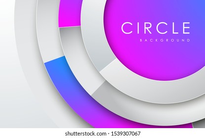 3D circle abstract white background with blue and purple gradient 