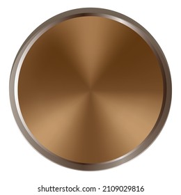 3D circle brown gradient and chromium metallic isolated on white background. Vector graphic illustrator.