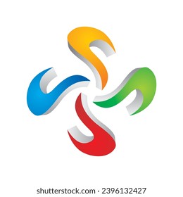 3D circle color abstract logo