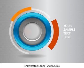 3D circle frame on a white background. Vector illustration