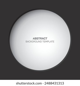 3D circle frame paper cut style on matt black square background graphic illustration have blank space.