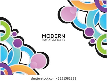 3d circle geometric background abstract design gradient color