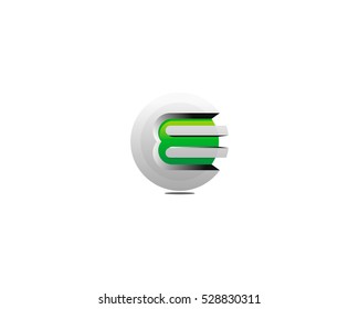 3D Circle Letter Initial E Logo Design Template