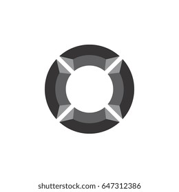 3d circle letter O logo