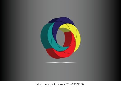 3D circle Logo Design Template, luxury