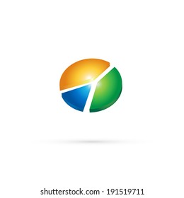 3D circle logo icon  for business,vector