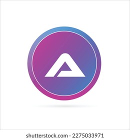 3D circle monogram tech modern A alphabet logo