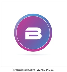 3D circle monogram tech modern B alphabet logo