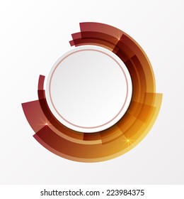 3d circle paper white banner on abstract background.