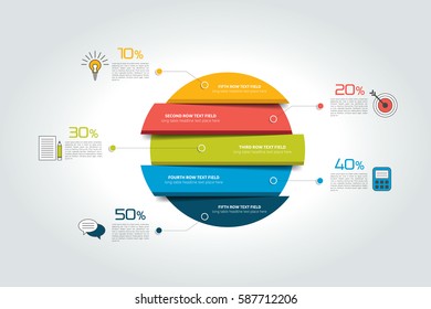  3d Circle, Round Infographic, Template, Chart, Scheme, Diagram, Table, Schedule, Element. Vector.