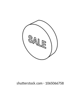 3d circle sale icon. Element of sale signs for mobile concept and web apps. Thin line  icon for website design and development, app development. Premium icon on white background