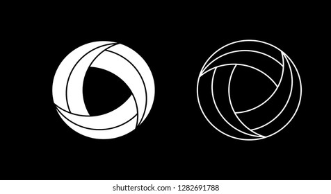 3D circle set icon on a black background.logo design