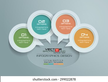 3D Circle Speech Infographics Design, Vector Illustration