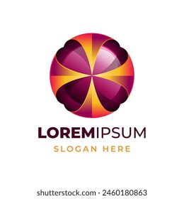 Icono de negocios de esfera circular 3D logo Plantilla