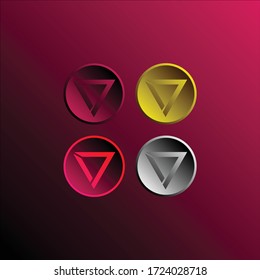 Icono de 3d círculo estilo siete logotipo 7