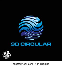 3D circle technology logo design