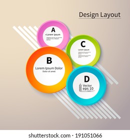 3D Circles bright layout, vector illustration