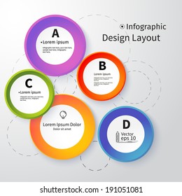 3D Circles bright layout, vector illustration