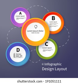 3D Circles bright layout, vector illustration