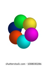 The 3D circles on a white background