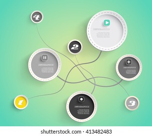3d circles with shadows and place for your own text.