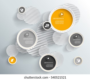3d circles with shadows and place for your own text. 