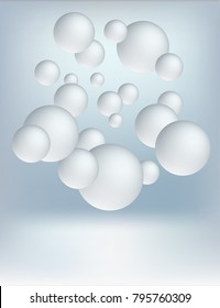 3D circles white