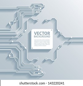 3d Circuit Board Background Texture -  Vector