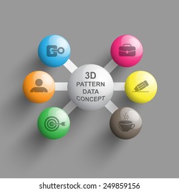 3d circuit connection of colored balls