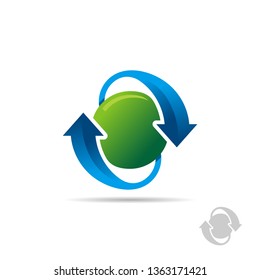 3D Circular Arrow. recycle arrow logo icon
