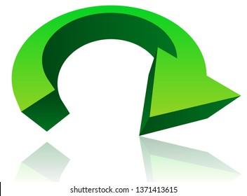 3d circular arrow. Rotation icon
