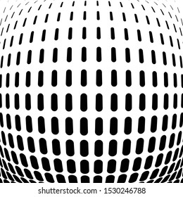 3D circular burst. Convex globe, sphere, orb distort. Inflate design pattern. Radiation, bulge, bloat effect. Radial, radiating warp. Bulb, relief protuberant graphics. Abstract dilate, curve texture