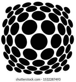 3D circular burst. Convex globe, sphere, orb distort. Inflate design pattern. Radiation, bulge, bloat effect. Radial, radiating warp. Bulb, relief protuberant graphics. Abstract dilate, curve texture