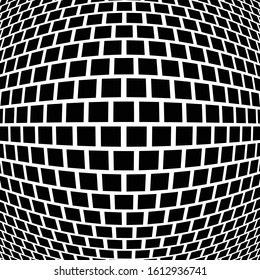 3D circular burst. Convex globe, sphere, orb distort. Inflate design pattern. Radiation, bulge, bloat effect. Radial, radiating warp. Bulb, relief protuberant graphics. Abstract dilate, curve texture