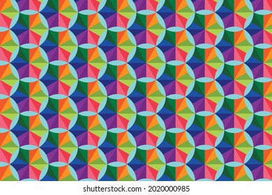 3D circular hexagonal colorful pattern.geometric texture .colorful background. polygonal wallpaper