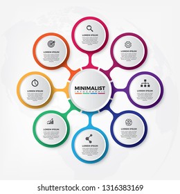 3D Circular Infographic design template with icons and options or steps. Business concept. Can be used for process diagram, presentations, workflow layout, banner, flow chart, info graph.