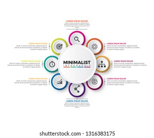 3D Circular Infographic design template with icons and options or steps.