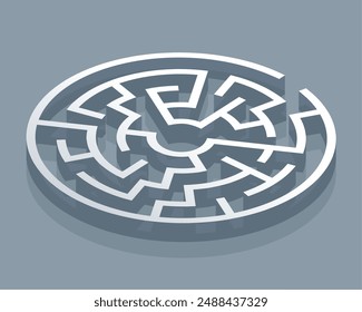 3d circular maze puzzle pattern background get lost in complexity vector