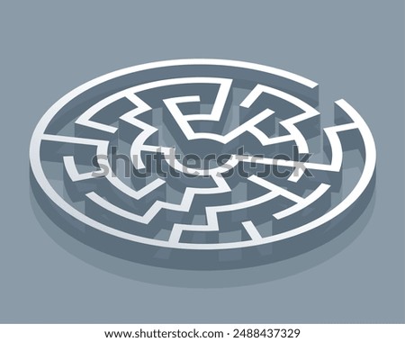 3d circular maze puzzle pattern background get lost in complexity vector
