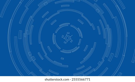 3D circular pattern. Style wireframe model. Vector. 3D Illustration