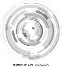 3D circular symbol, abstract lens technology design, rotating vector illustration.