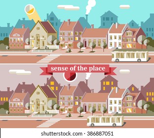 3d city landscape. Vector illustration